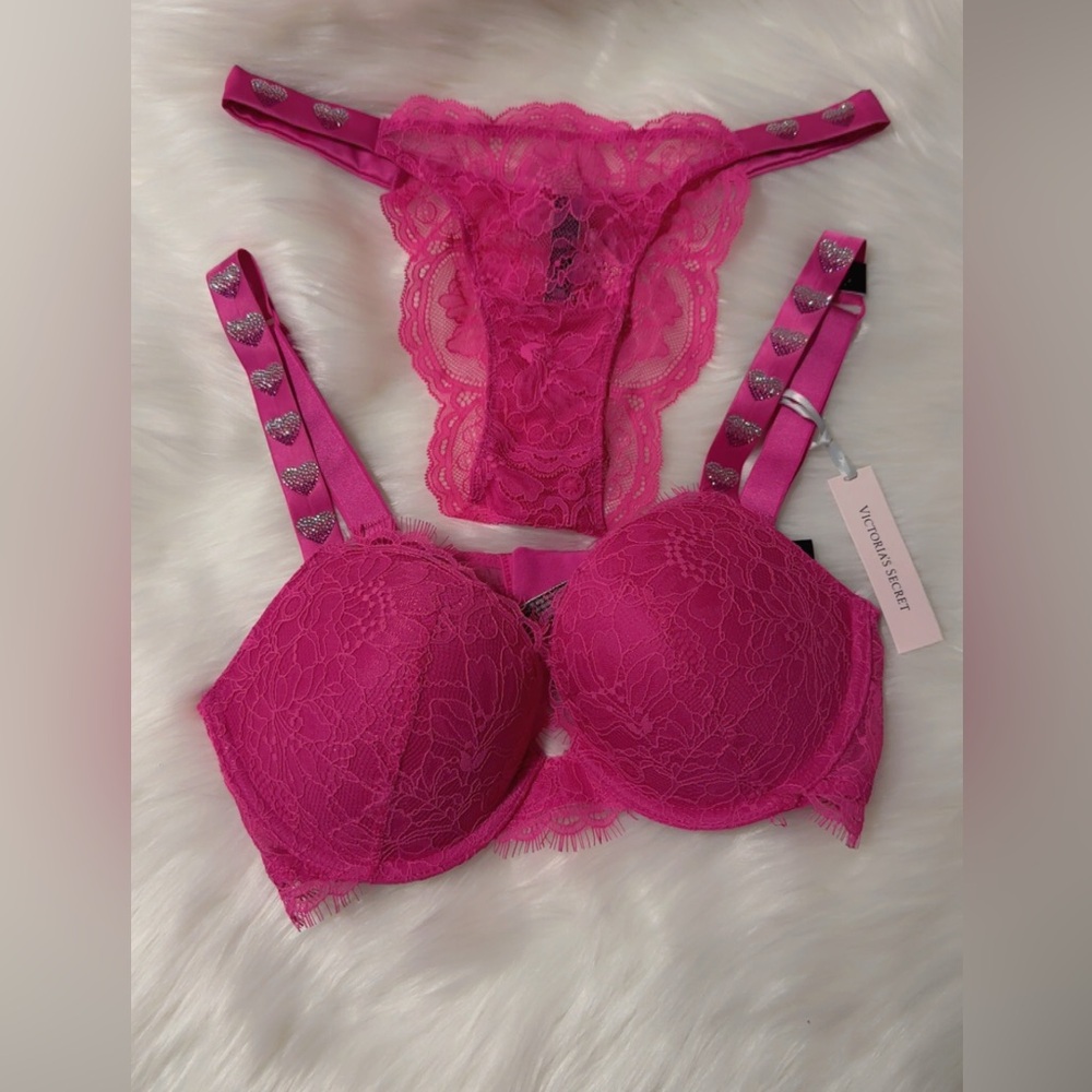 Victoria's Secret Pink Lace Bra and Panty Set